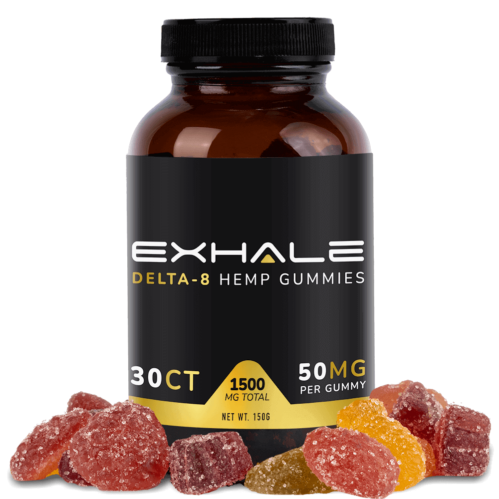 E8-1500-Mockup-Sized-with-gummies.png EXALE Delta 8 Hemp Gummies